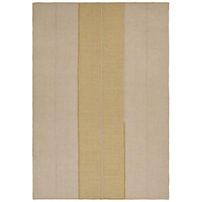 Rug & Kilim’s Contemporary Kilim in Beige and Gold Stripes 