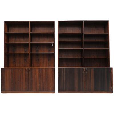Frode Holm for Illums Bolighus Danish Rosewood Bookcase Cabinets