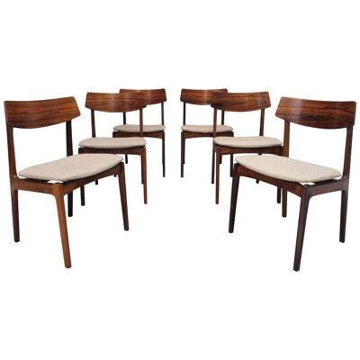 Mid-century Danish Brazilian Rosewood Chairs, Set of 6