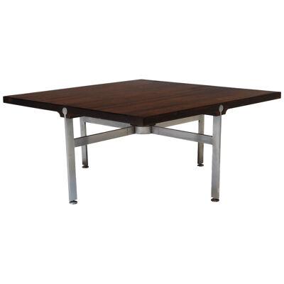 Illum Wikkelso Rosewood and Steel Mid-century Danish Coffee Table