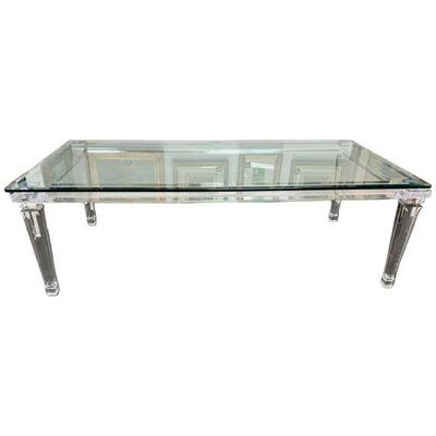 8' x 4' Modern Glass Top & Lucite Dining Table