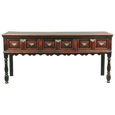 William and Mary Oak Serving Dresser