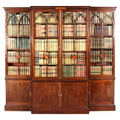 George III Mahogany Breakfront Bookcase