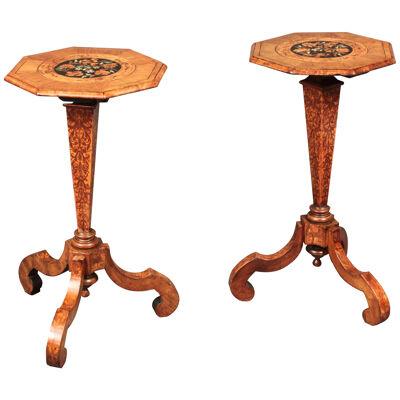 Pair of Dutch Marquetry Tables