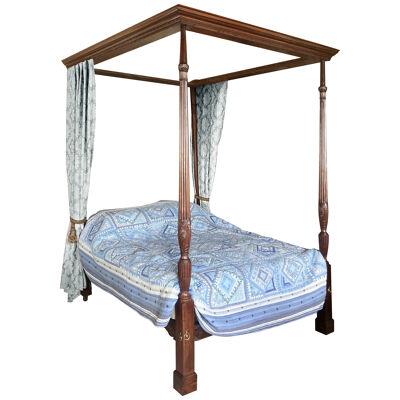 George III mahogany four-poster bed