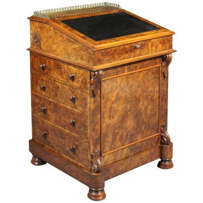 Victorian Burr Walnut Davenport Desk