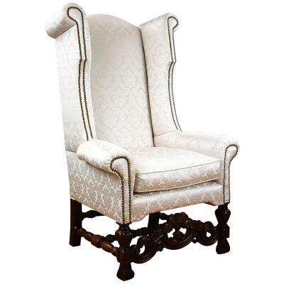 Carolean Style Wing Back Armchair