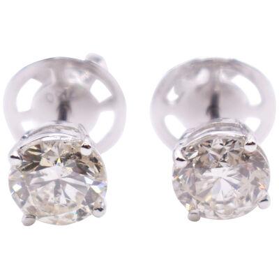 Pair of 18K White Gold Pair 2.12ct Diamond Earrings
