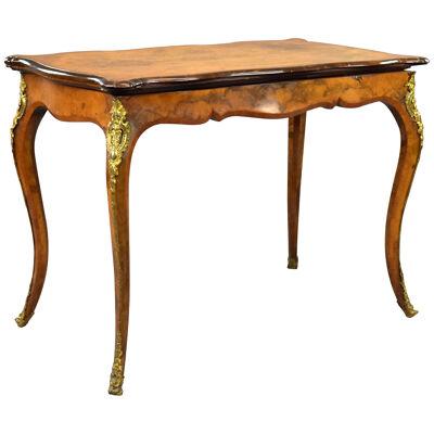 Victorian Burr Walnut Card Table attributed to Gillow