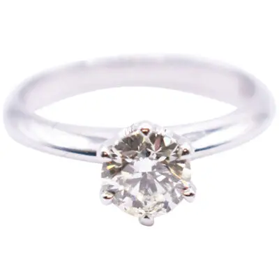 18k White Gold 1ct Tiffany Style Diamond Engagement Ring