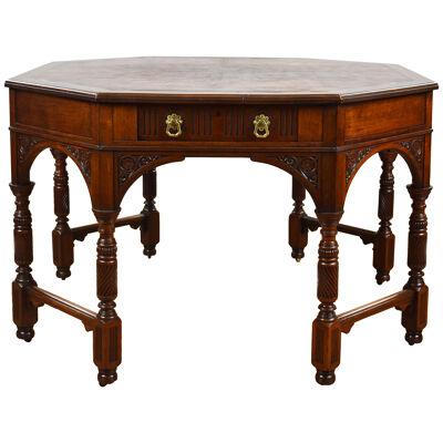 Victorian Walnut Library Table