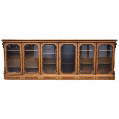 Victorian Oak & Walnut Six Door Bookcase