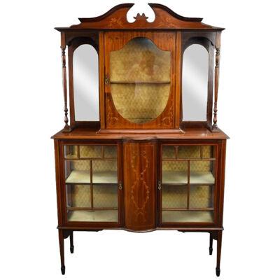 Victorian Mahogany Inlaid Display Cabinet