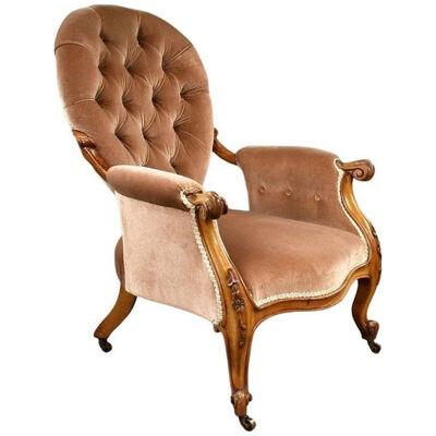 Victorian Walnut Carved Armchair