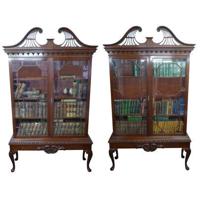 Pair Of 20th Century Chippendale Style Bookcase