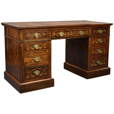 Victorian Rosewood & Marquetry Desk