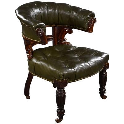 Victorian Leather Library Chair
