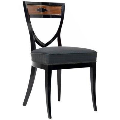 Neoclassical Ebonized Side Chair, early 19th Century