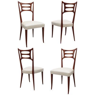 Set of Four Italian Modernist Dining Chairs , Italy 1950's