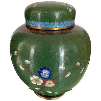 Green Japanese ceramic vase 
