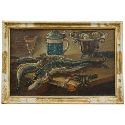 Pair of 18th Century Still Life Paintings of Fish