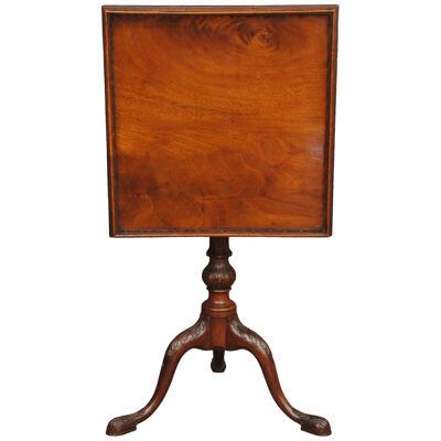 CHIPPENDALE PERIOD MAHOGANY TRIPOD WINE TABLE WITH GALLERY TOP