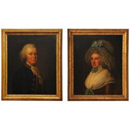 PAIR OF 18TH CENTURY OIL PORTAITS OF MAN AND WIFE