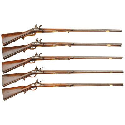 A GROUP OF FIVE FLINTLOCK AUSTRIAN SPORTING GUNS
