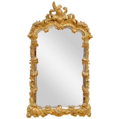 LATE 18TH CENTURY GILT WOOD AND BORDERED MIRROR