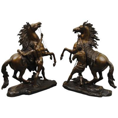 A FINE PAIR OF MID 19TH CENTURY MARLEY HORSES