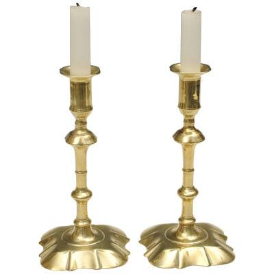 Pair of 18th Century Brass Candlesticks