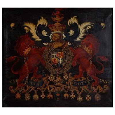 19th Century Oil on Canvas Coat of Arms for the Duke of Wellington