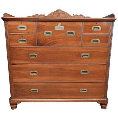 Chinese Export 19th Century Camphor Wood Secretaire Chest