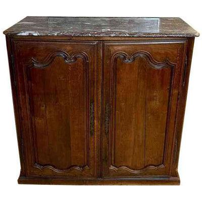 Antique French Provincial Marble Top Wardrobe Cupboard, 18th Century