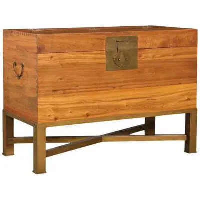 Huge Modern Chinese Blanket Chest Trunk on Stand