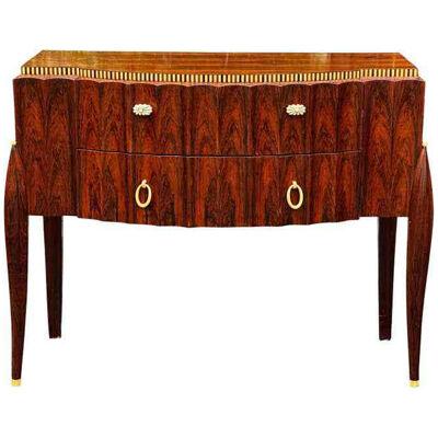 Art Deco Ruhlmann Style Macassar Ebony Petite Sideboard Dresser