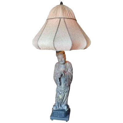 Antique Chinese Carved Buddha Sculpture Now A Designer Lamp