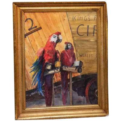 Original Bonita McFarland Watercolor of Scarlet Macaw Parrots Painting