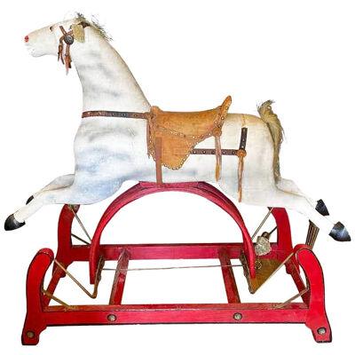 Antique American Primitive Handmade Gliding Rocking Hobby Horse