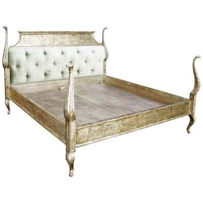 Carved Italian Venetian Queen Size Four-Poster Bed by Randy Esada