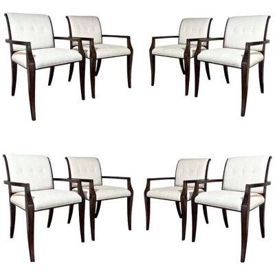 Set of 8 Theodore Alexander Mahogany Dining Chairs, Keno Bros Collection