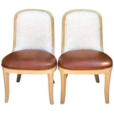 Pair of Vintage Signed Donghia Modern Designer Side Chairs by John Hutton