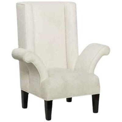 Mid Century Modern Flamboyant White Wingback Chair