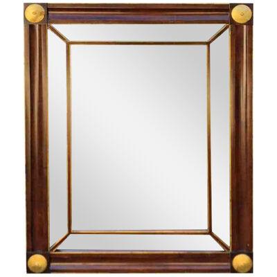 Baker Furniture Company Empire Mahogany & Gilt-Wood Mirror, 1990s
