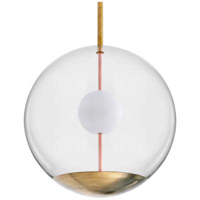Bespoke Ball Ceiling Light, Transparet And Opal Glass, Brass, Copper, 2024