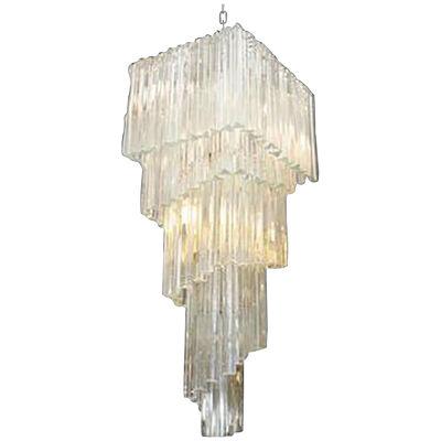 Dramatic Five-tier Murano Glass Chandelier by Camer