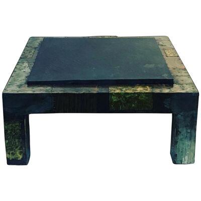 Paul Evans Mixed Metals Patchwork and Slate Coffee Table