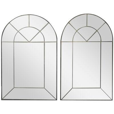 Exceptional Arched Mirrors by Carol Canner for Carvers Guild - a Pair