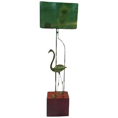 Curtis Jere Brass Flamingo Sculptural Floor Lamp