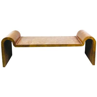 EXCEPTIONAL AND RARE SIGNED KARL SPRINGER LEATHER BENCH